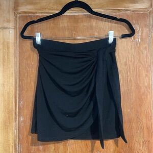 Forever 21 Black Draped Mini Skirt with Side Tie